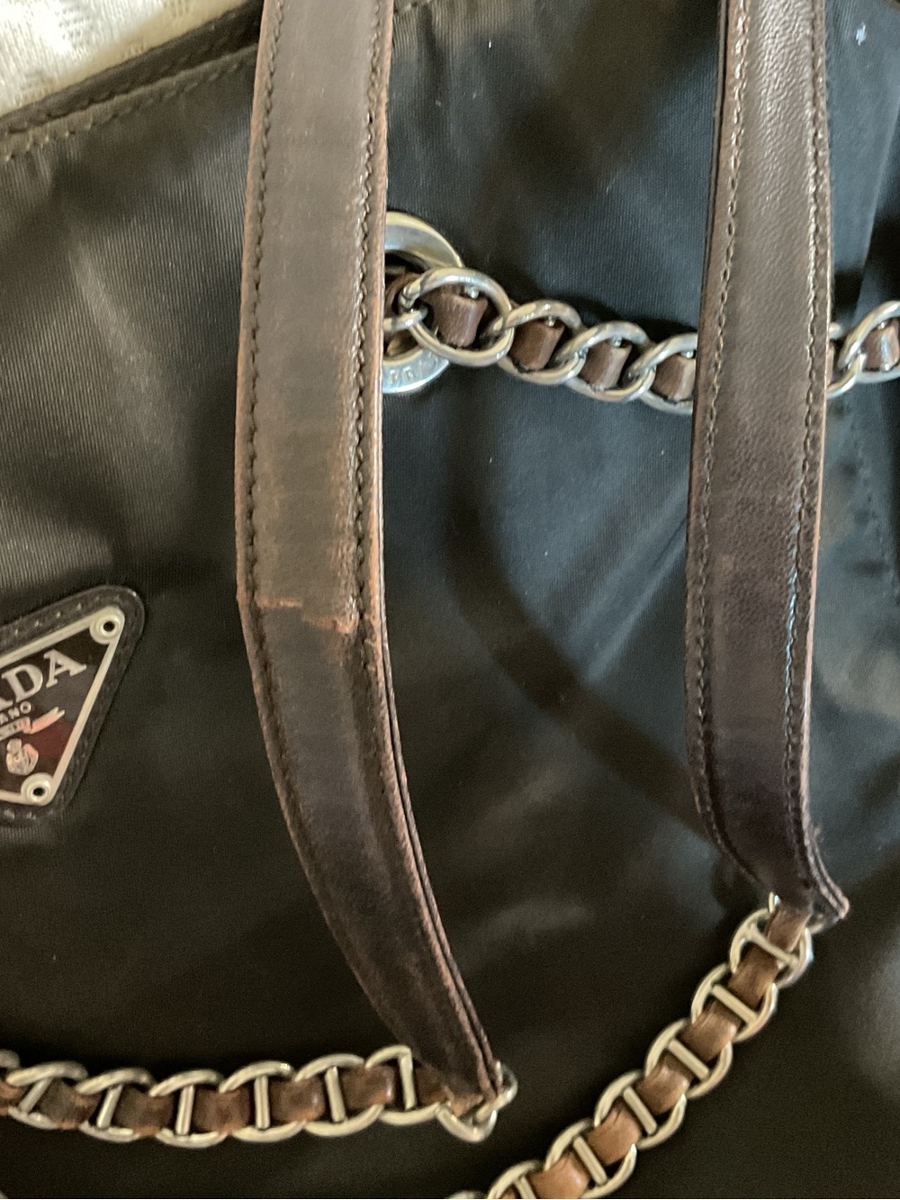 Prada Black Tote with Gold Chain Straps - Picture 15 of 16